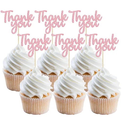 Vista 13 de Gyufise Paquete de 36 adornos para cupcakes con purpurina negra para Acción de Gracias, decoraciones para baby shower, niños y niñas, suministros