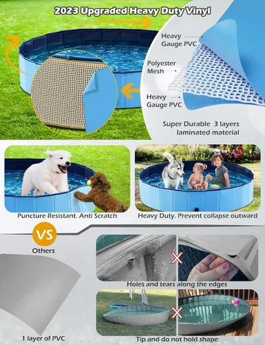 Vista 5 de Jasonwell Flotadores inflables plegables para perros y mascotas, 3 unidades, flotadores, tubos de piscina, anillos de natación
