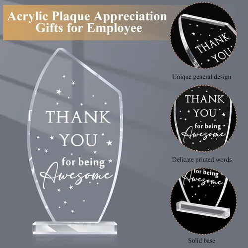 Vista 3 de Geelin 6 piezas de regalo de agradecimiento a los empleados, regalos de agradecimiento de acrílico, placa inspiradora, recuerdo para compañeros