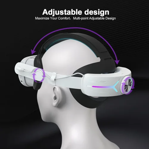 Vista 5 de Eyglo 3 correas de batería RGB Light compatibles con Meta Quest 3 con funda de agarres, repuesto para correa Oculus Quest 3 Elite con batería