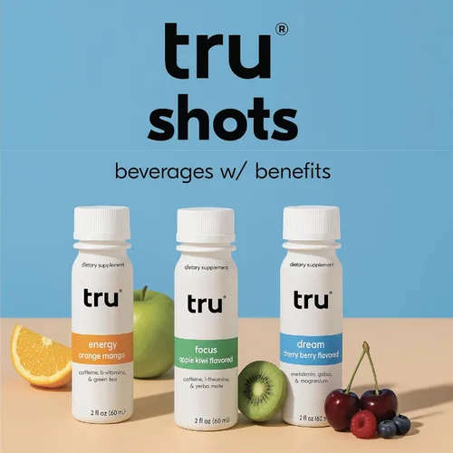Vista 6 de Tru Focus Shots, Bebida energética nootrópica con yerba mate, L-teanina y cafeína natural, shot de bienestar vegano con cero azúcar y calorías, sin