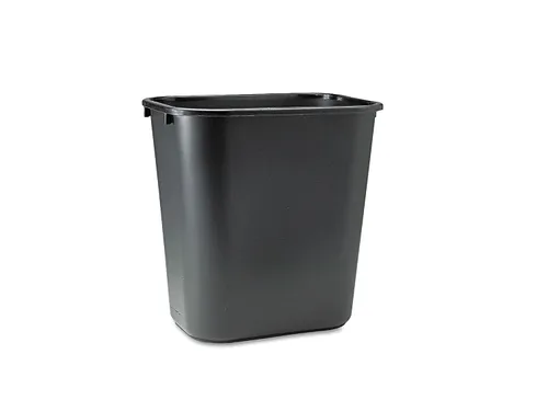 Vista 3 de Rubbermaid Commercial Products - Basurero de resina plástica/Papelera, 7 galones/28 cuartos de galón, color negro, de plástico