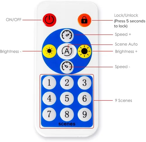 Vista 7 de BTF-LIGHTING WS2812B WS2811 1903 controlador Bluetooth SP601E con micrófono incorporado, música, doble salida de señal para tira de luces LED