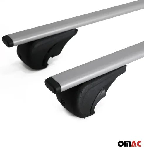 Vista 8 de OMAC Barras transversales para Porsche Cayenne 2003 a 2010, portaequipajes, 165 libras, 2 piezas, color plateado