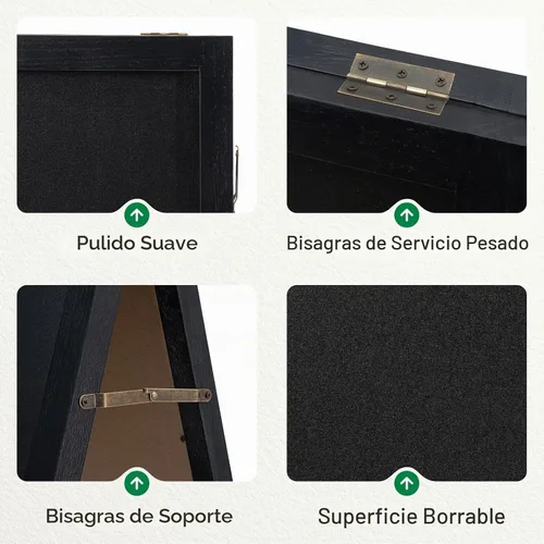 Vista 4 de TEAKMAMA Letrero de pizarra con marco de tiza, 40 x 20 pulgadas, extra grande, de doble cara, tablero de menú, sándwich resistente, para Negro