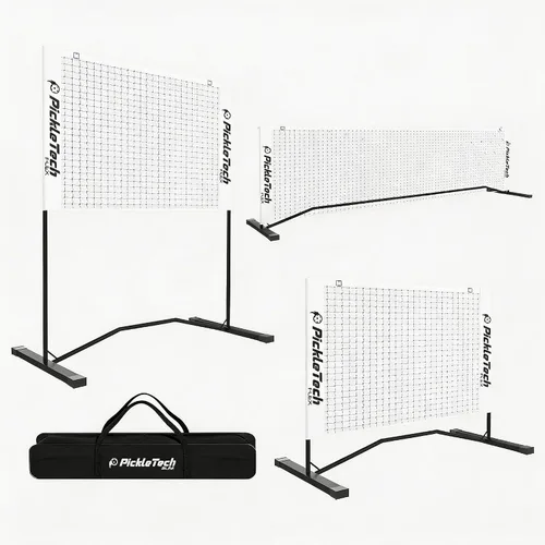 Vista 10 de PICKLETECH 4.0 Slim Version Portable Pickleball Nets Outdoor Game 22 FT Pickleball Net-USAPA Regulation Size-Pickle Ball Net System with Carrying