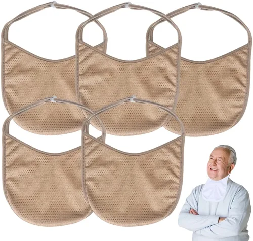 Vista 9 de Cubierta para estoma de cuello para traqueotomía (caqui, 5 piezas, pequeño)