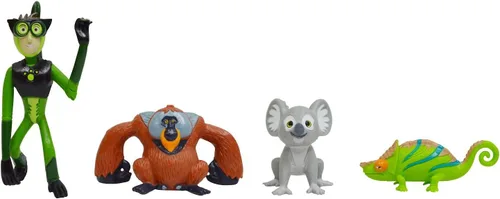 Vista 7 de Wild Kratts Climbers Figuras de Acción Coleccionables y Discos (8 piezas) Incluye 4 Discos de Poder de Criatura + 4 Animales - Juguetes con Licencia