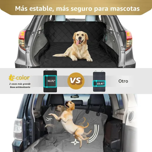 Vista 4 de F-color Forro de carga para perros SUV, resistente al agua, cubierta de carga para mascotas, tapete para asiento de perro de tamaño mediano, SUV