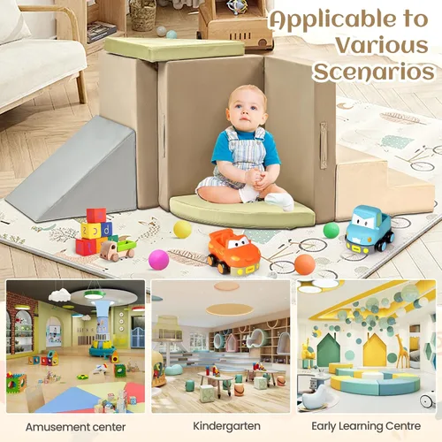 Vista 7 de 6 piezas de juguetes de escalada para niños pequeños en interiores, juguetes de escalada de espuma para niños pequeños, bloques de escalada suaves
