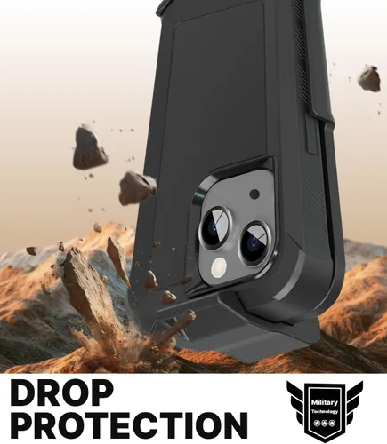 Vista 5 de MOTIVE Funda diseñada para iPhone 13 con clip para cinturón, funda resistente de grado militar, funda de protección resistente para hombres, diseño