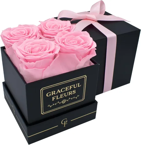 Vista 19 de Graceful Fleurs - Rosas reales de larga duración en una caja durante años, flores frescas preservadas para siempre para cumpleaños, Día de la Madre
