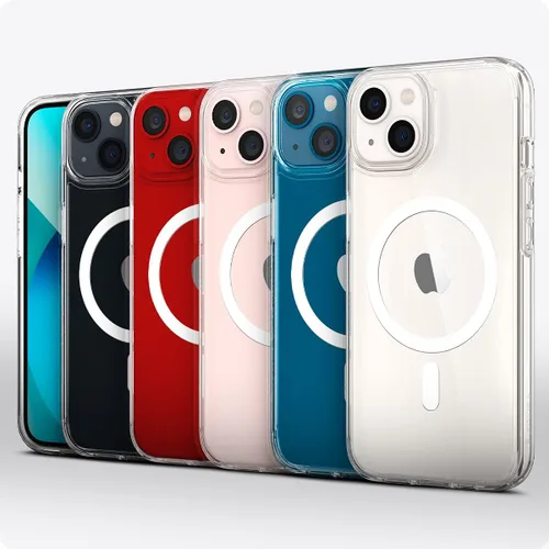Vista 8 de Spigen Funda para iPhone 13 Mini, ultra híbrida MagFit [antiamarilleo] [compatible con Magsafe] - Transparente