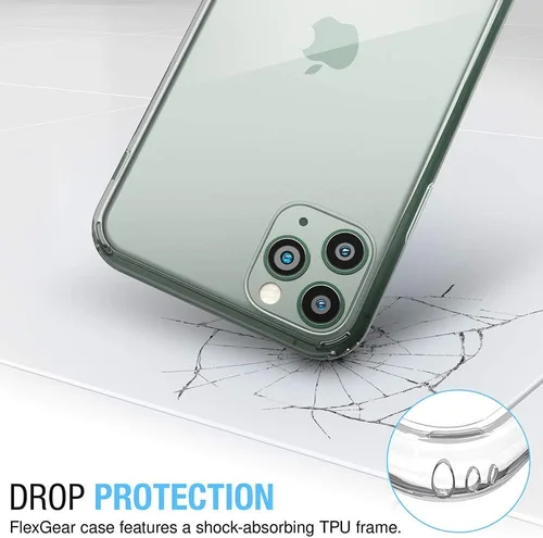 Vista 6 de Funda para iPhone 11 Pro Max con 2 protectores de pantalla de vidrio [protección completa] - Transparente
