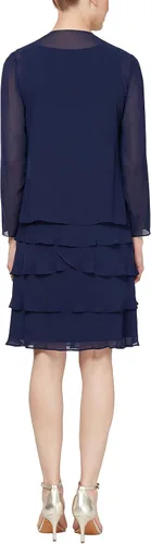 Vista 2 de S.L. Fashions Vestido tipo chaqueta con lentejuelas escalonadas adornadas para mujer (pequeño y regular), Púrpura