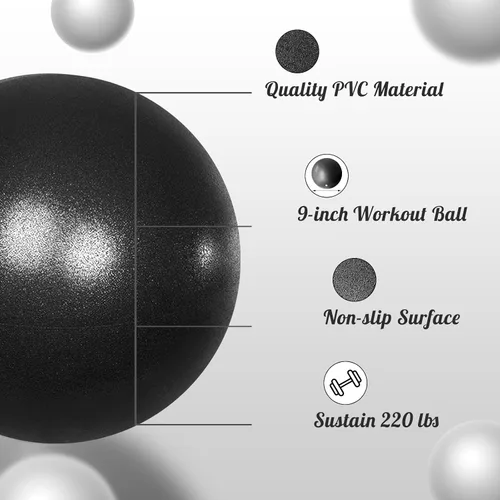 Vista 2 de Pelota de pilates pequeña de 9 pulgadas, mini pelotas de yoga para gimnasio, yoga, entrenamiento de núcleo, fitness, entrenamiento, estabilidad