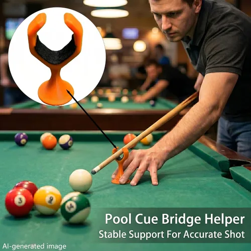 Vista 2 de Billiard Cue Hand Rest with Ergonomic Portable Moosehead for Snooker