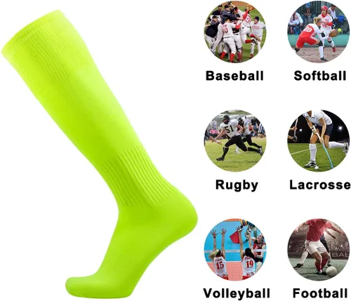 Vista 6 de Three street Calcetines de béisbol, unisex hasta la rodilla sólida tubo deportivo de compresión softball fútbol fútbol equipo calcetines 2-10 pares