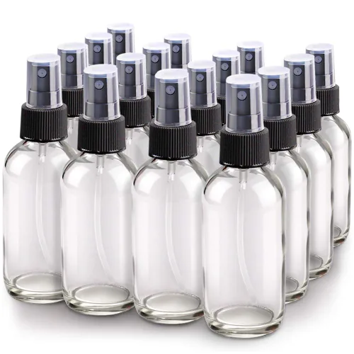 Vista 17 de Botella con atomizador, botellas de spray de vidrio de niebla fina de 2 onzas, recipientes de líquido recargables pequeños para regar la limpieza