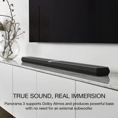 Vista 6 de Bowers & Wilkins Panorama 3 Barra de sonido con subwoofer integrado - 3.1.2 canales, 13 controladores, audio Dolby Atmos 3D, transmisión