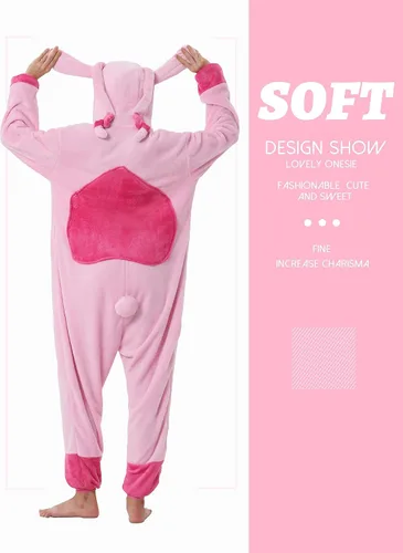 Vista 4 de QSTYLE Disfraz de animal para adultos, disfraz de Halloween, traje de cosplay de una pieza para mujeres y hombres
