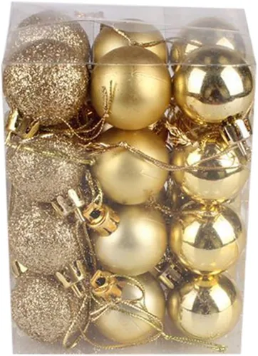 Vista 23 de QueenBox® 24 bolas de Navidad de plástico de 1.18 pulgadas para decoración de árbol de Navidad, vacaciones y fiestas