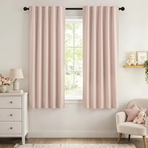 Vista 16 de MIULEE Linen Textured 100% Blackout Curtains Drapes White Backing 96" Long Birch