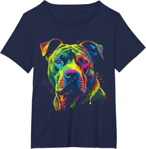 Vista 16 de Pit Bull Mom Dog Lover - Camiseta artística para mujer, Negro