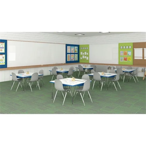 Vista 2 de Correll - Tabla rectangular de 24 x 48 pulgadas, para aula de borrado en seco, mesa de actividades, altura ajustable, laminado de alta presión