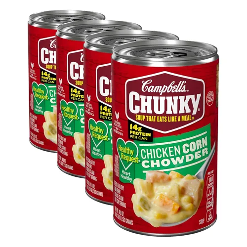 Vista 19 de Sopa espesa de Campbell’s Chunky, Healthy Request de pollo con maíz, lata de 18.8 oz (caja de 12)