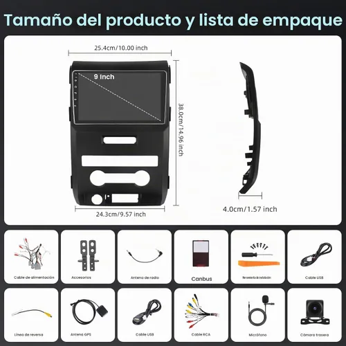 Vista 8 de 8-Core 6+128G 9 '' Android 15 Estéreo de coche para Ford F150 2009-2012