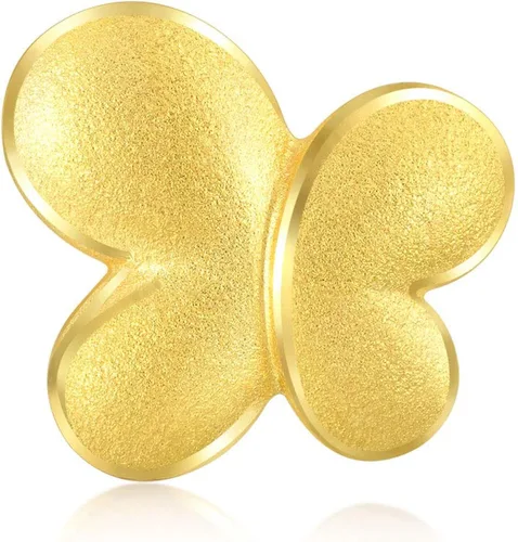 Vista 2 de Chow Sang Sang 9999 - Aretes de mariposa de oro macizo de 24 quilates para mujer 91965E se venden solos no pares