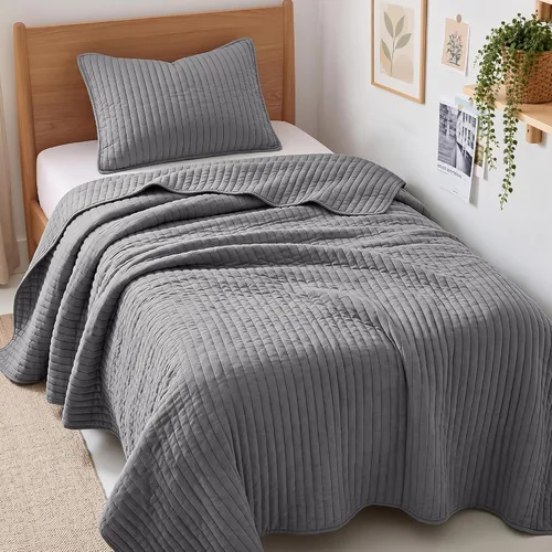 Vista 11 de Exclusivo Mezcla Juego de ropa de cama de edredón acolchado a rayas beige