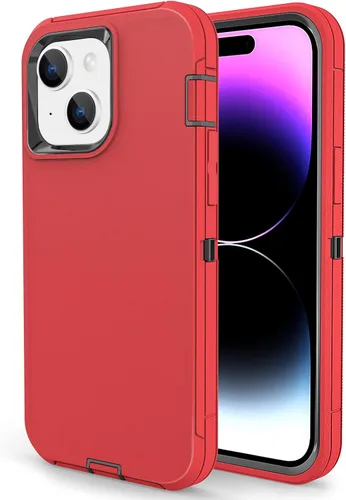 Vista 8 de Compatible con iPhone 15/14/13, doble capa a prueba de golpes, cubierta de cuerpo completo, protección contra caídas de grado militar, funda Negro