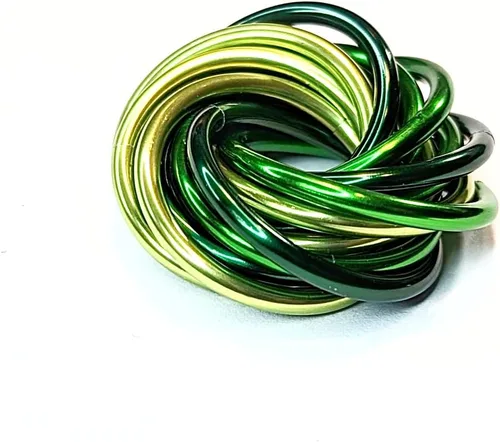 Vista 16 de Bola Fidget Möbii (MultiColor): Herramienta de juguete silenciosa para aliviar el estrés, ansiedad y estimular el ADHD para el hogar, viajes Cromo
