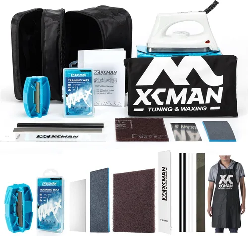 Vista 11 de XCMAN Kit Completo de Afinación y Depilación de Esquí y Snowboard con Plancha de Depilación, Cera Universal, Afinador de Borde, Cepillo, Raspador