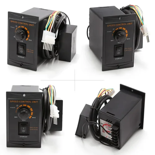 Vista 8 de Motor de engranaje de la CA de 250W 5K 110V, motor variable ajustable del reductor del engranaje con el regulador de la velocidad para la industria