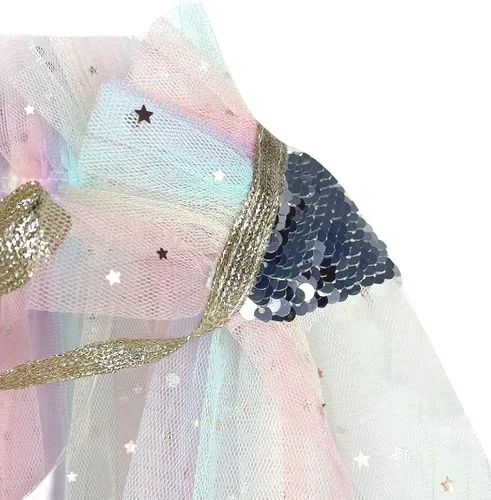 Vista 3 de FKKFYY Capa de arcoíris para niña princesa