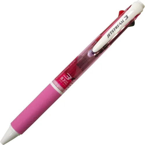 Vista 10 de Uni Bolígrafo Jetstream 3 colores negro, rojo, tinta azul, 0.028 in, rosa bebé (SXE340007.68)