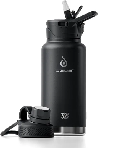 Vista 48 de IDEUS Botella de agua aislada de 12 onzas, botella de agua aislada de acero inoxidable para la escuela, botellas aisladas con pajitas a prueba
