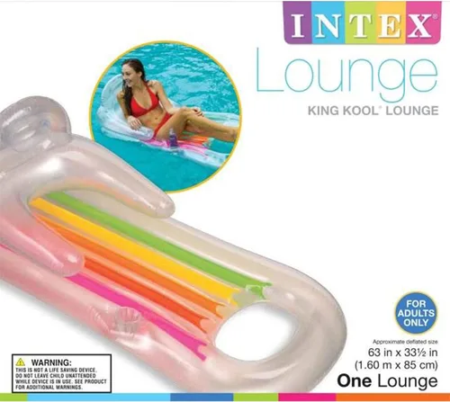 Vista 6 de Intex King Kool Lounge - Tumbona inflable para piscina con reposacabezas (par)