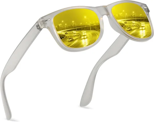 Vista 72 de FEIDUSUN Lentes de sol polarizados para hombre y mujer, lentes de sol retro negros para conducir, pescar, protección UV