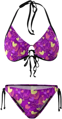 Vista 7 de Bright Mushrooms - Conjunto de bikinis para mujer, diseño de triángulo, 2 piezas, sexy, traje de baño