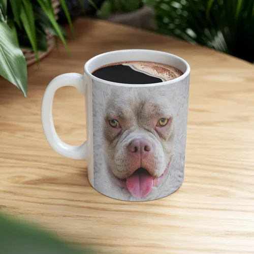 Vista 8 de Funny Gifts - Taza de café de cerámica blanca con diseño de perro American Bully de 11 onzas
