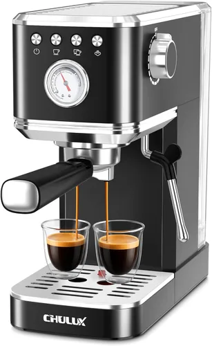 Vista 11 de CHULUX Máquina de Espresso Delgada con Espumador de Leche, Bomba Italiana Profesional de 20 Bares, Máquina de Café Espresso para el Hogar