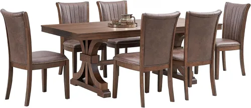 Vista 5 de Dining Chairs Set of 2, Modern Fabric Upholstered Kitchen Side Chairs with Open Back, Mid Century Farmhouse Wooden Chairs for Dining Room Table &