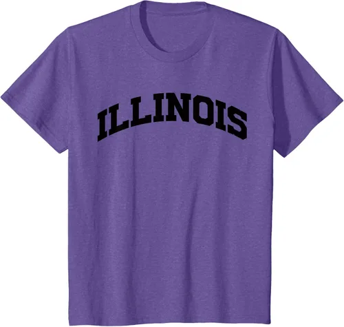 Vista 63 de Illinois Gift - Camiseta de diseño deportivo con texto universitario, gris, S