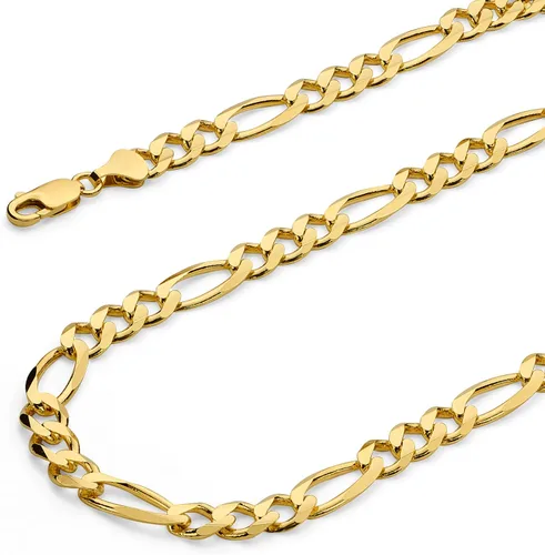 Vista 14 de Wellingsale Cadenas Figaro de oro macizo de 14 quilates (opciones seleccionadas)
