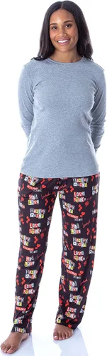 Vista 2 de DC Comics Womens Harley Quinn Love Stinks Loungewear Pajama Pants