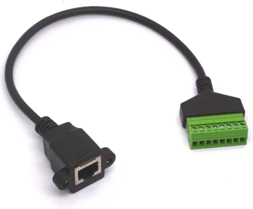 Vista 6 de Enchufe hembra de Ethernet RJ45 a conector de bloque de terminales de tornillo de 8 pines Terminal de tornillo RJ45 para Cat7 6 5 CCTV AV DVR UTP